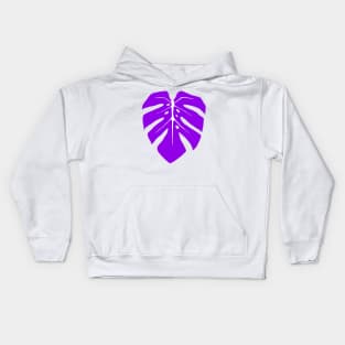 Purple Monstera Leaf Kids Hoodie